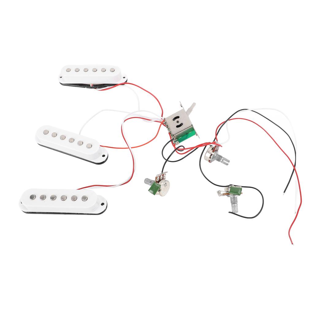 Electric Guitar Pickups Kit Prewired Set Single Coil with Timbre Volume Line Replacement for ST