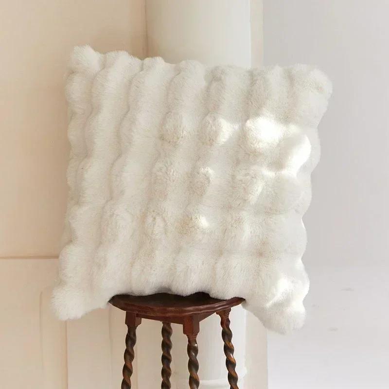 

High-end Tuscan Imitation Fur Throw Pillow Premium High Grade Sofa Cushion Super Gentle Plush Seat Cushion/Back Cushions Pillows Throw pillow 50x50cm