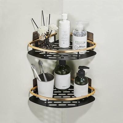 Punch-Free Aluminum Storage Rack Bathroom Organization Shelf,Wide Edge Single Layer Triangle