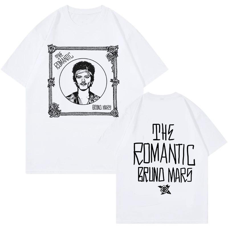 

2026 Summer T-shirt Breathable Cotton Blend Retro Music Inspired Portrait & Rose Graphic Print Unisex Casual Streetwear Tee S
