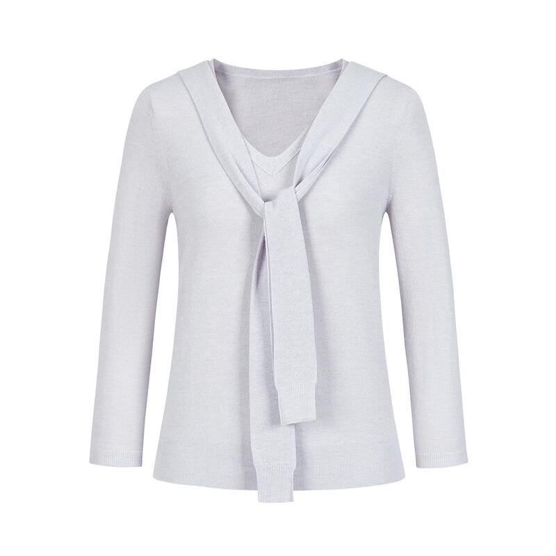 JIU ZI AN NA KOU Women's Scarf-Collar Knit Top