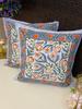 Pair of Handblock Printed Cushion Covers- 16*16 Inches