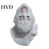 Easy Vision Halloween Mask Upside Down Demon Latex Full Face Mask, Scary Alien Cosplay Unique Weird Shape Headgear, Creepy Costume Prop for