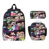 3Pcs Teens Titans Go Beast Boy Merch Backpack Set for Boys Pencil Boxes Bookbag Sets with Lunch Box For School Students Knapsack