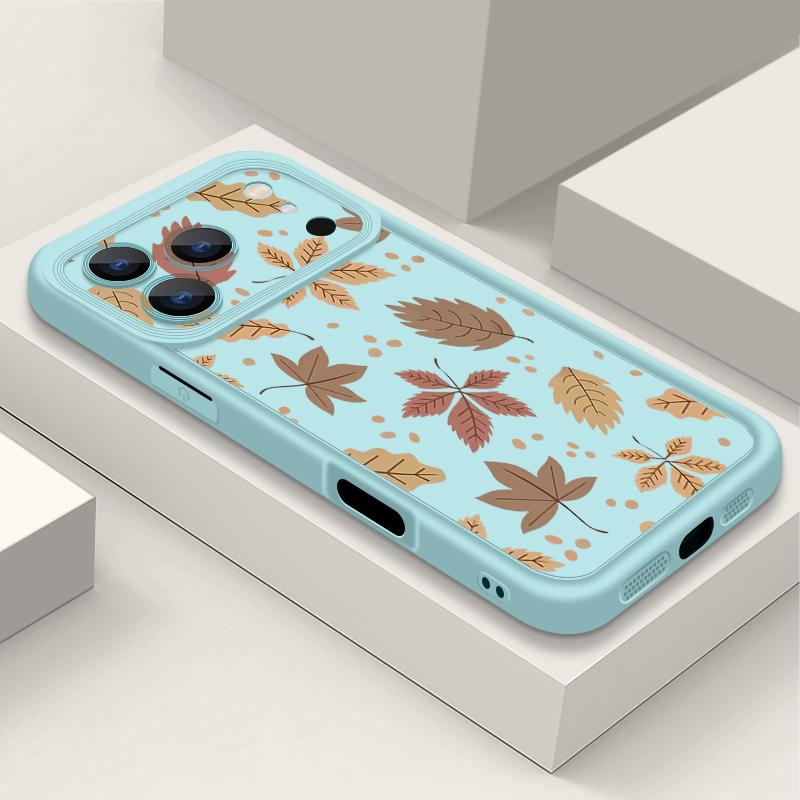 Husă Moale pentru Telefon Frunze de Toamnă Pentru iPhone Air 17 16 15 14 Pro Max 13 12 Pro Max 11 16e Silicon Antișoc Culoare Bomboană TPU Silicon Husă