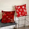 Red Christmas Pillow Case Fashion Square Pillowcase Bedroom Sofa Room Ins Decoration Leisure Cushion Cover 40x40