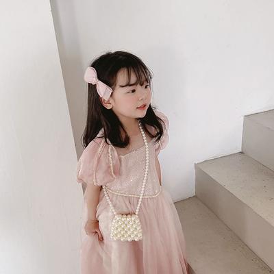 Cute Little Girls Pearl Purses And Handbags Kawaii Kids Coin Pouch Wallet Baby Toddler Princess Crossbody Bag Gift