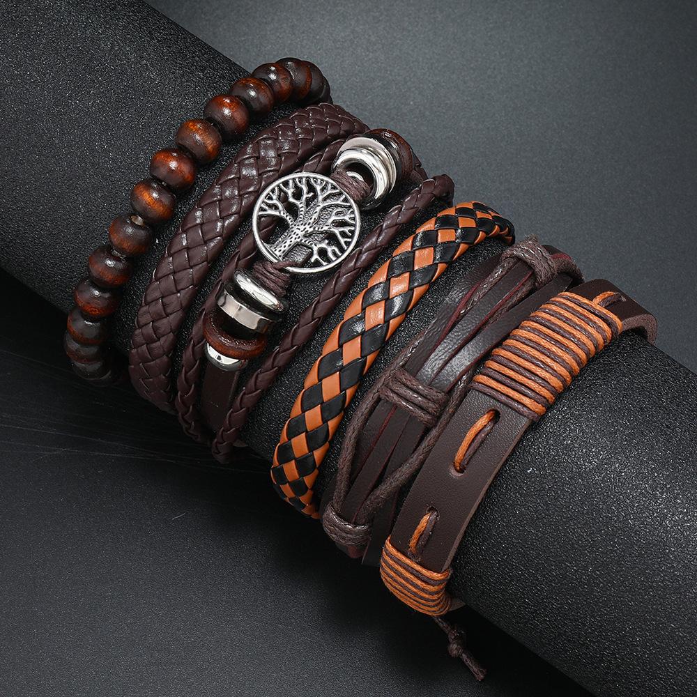 Retro Simple Men s Leather Bracelet Handwoven Multi-layer Leather Bracelet Bracelet