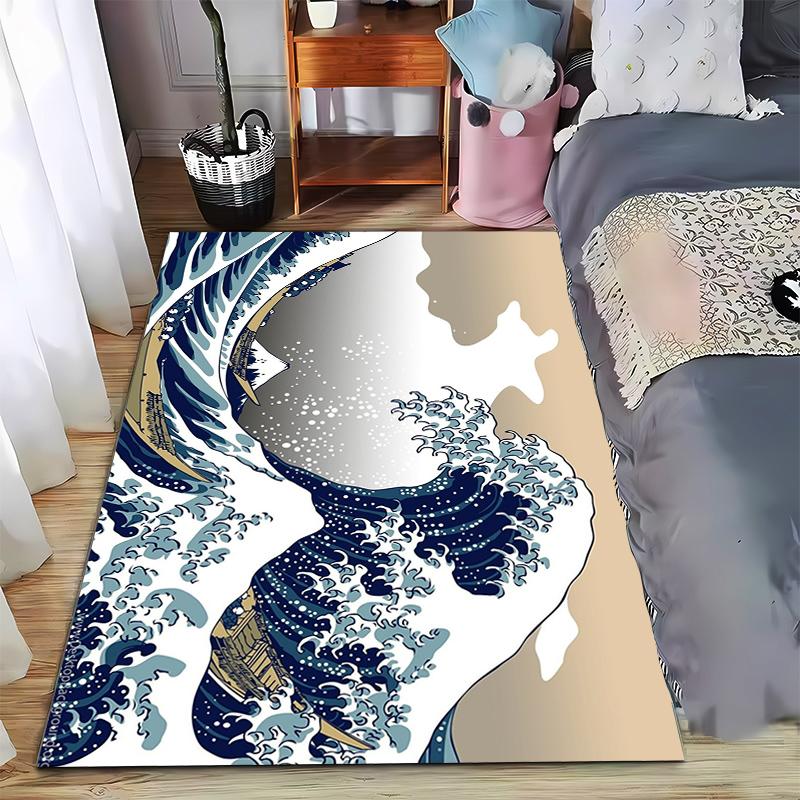 Stunning Wave Design Rug for Home Decor Suitable for use as an anti-slip game mat for living room and bedroom sofas 40x60cm( 15x23in )