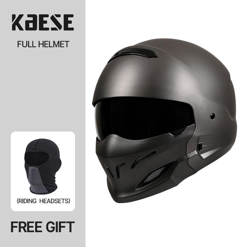 DOT Certified Scorpion Helmet Combination Helmet Motorcycle Retro Helmet Unisex Motorcycle Multi-Purpose Half Helmet Four Season