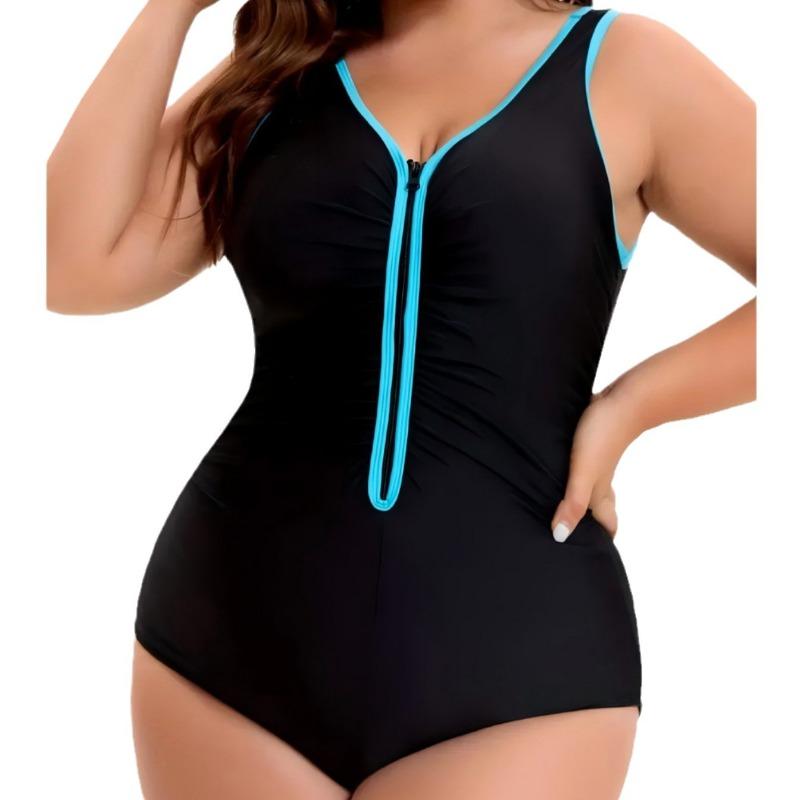 European and American Swimsuits Women's High-end Tight-fitting One-piece Swimsuits Bikini Plus-size Swimsuits