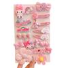 Pink 50-Piece Cute Hair Clip Set: Sweet Girly Japanese Cartoon Bangs Accessories