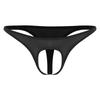 Mens Sexy Low Waist Open Front Pouch Butt Flaunting Thong Jockstrap