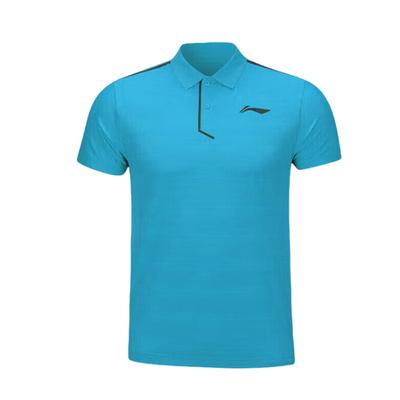 Quick-Drying Solid Color Short Sleeve Polo Shirt Men Tops Blue AAYS051-4