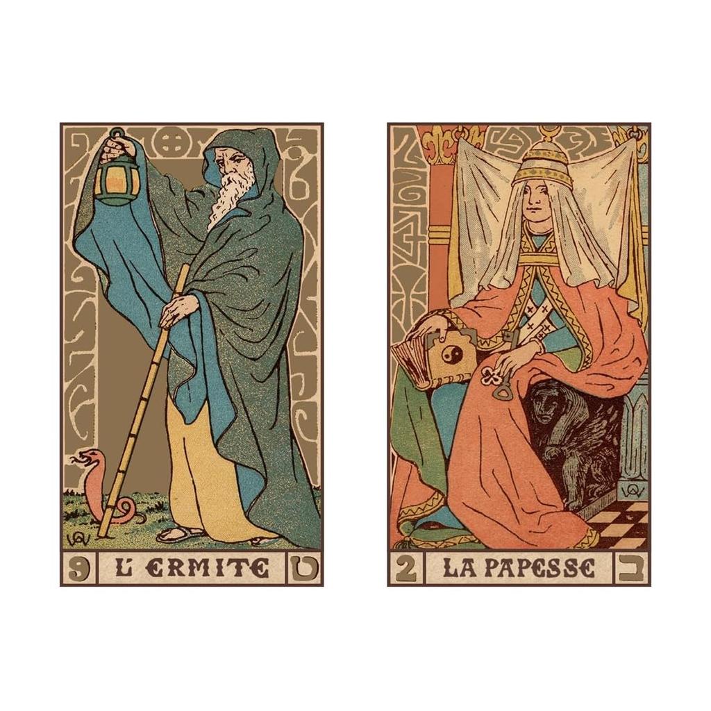 Kancharo 78-Card Tarot Set [Symbolic Tarot of Wirth Mini] Includes Japanese Tarot Card Instructions & Pouch (Authentic)