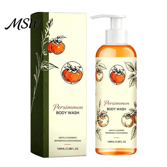 Vitamin C Körperwäsche Kaki-Waschung, 100ml Sanftes Peeling-Duschgel mit frischem, geruchsneutralisierendem Fruchtduft, Tiefenreinigung, Mild, Täglich