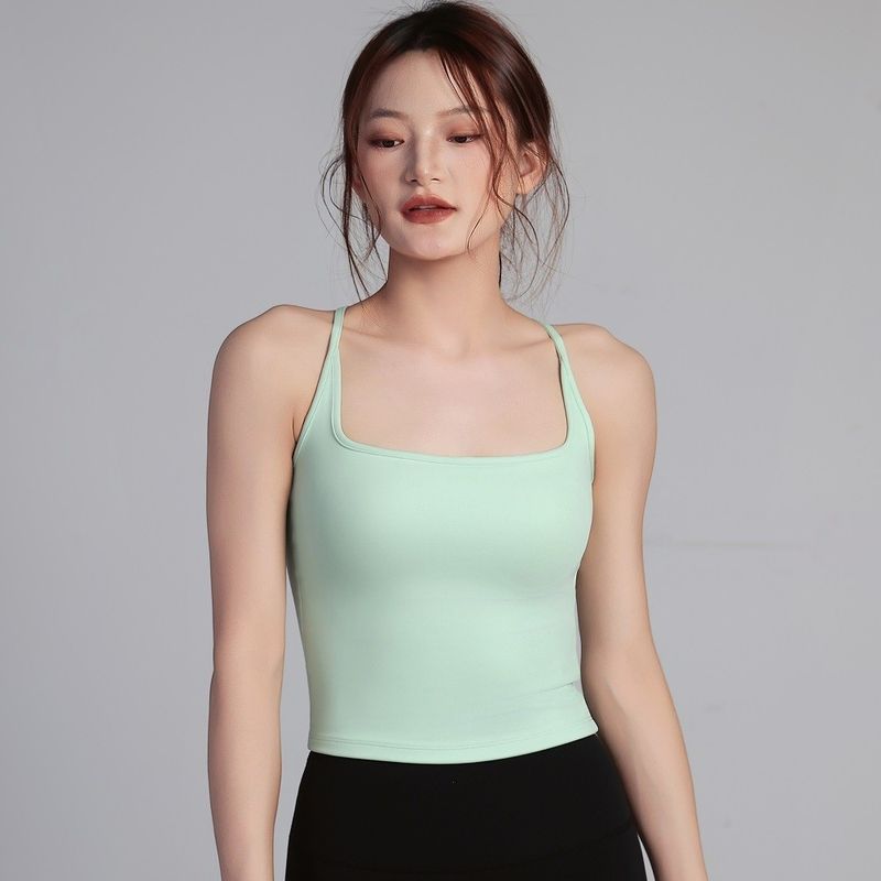 

Спортивное нижнее белье Пояс Нагрудная накладка Жилет Эластичный Быстросохнущий Ударопрочный Цельный Без рукавов I-образная Красивая спинка Одежда для йоги Топ Лето Smoke Green XL