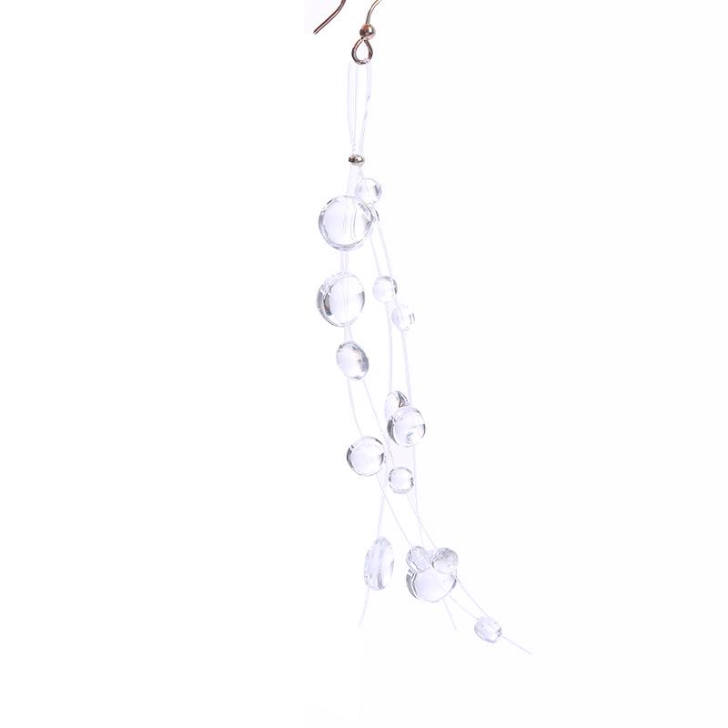 Minimalist Dewdrop Necklace & Ice-Transparent Earrings Set: Crystal Bead Clavicle Chain Jewelry.