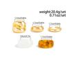 Salircon 5 Pcs/set Trendy Resin Acrylic Rings Women Punk Geometry Chunky Gold Color Metal Open Finger Ring Jewelry Accessories