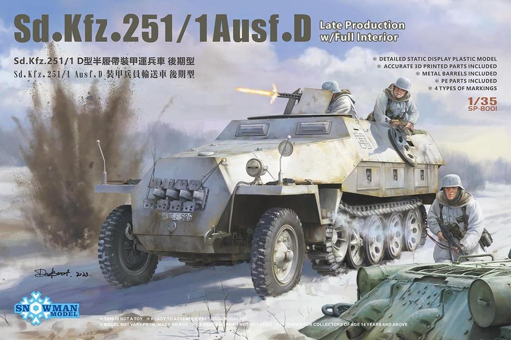 Snowman Models German Sdkfz Late Armored Personnel Carrier Plastic Model Kit SP358001 1/35 251/1D (Military Vehicle)