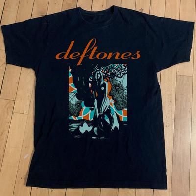 Maglietta Deftones Vintage Musica Metal Rock Unisex Maglietta in Cotone Nera, Taglia S-5X Maglietta Unisex