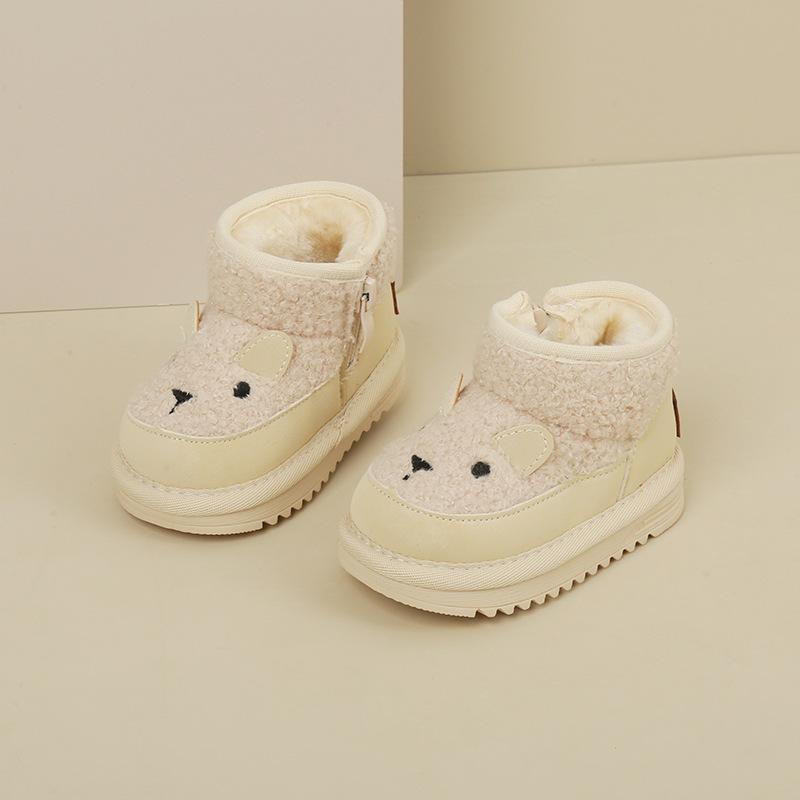 

Зимние новые детские бархатные зимние сапоги для малышей, теплые детские сапоги для девочек и мальчиков, корейская версия, хлопковая обувь factory order price 15-19 whole pieces (120 pairs) бежевый