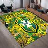 Custom Name,Brazil National Football Team Home Sofa Decoration for Living Room & Bedroom, Non‑Slip Play Flannel Floor Mat for Game Room
