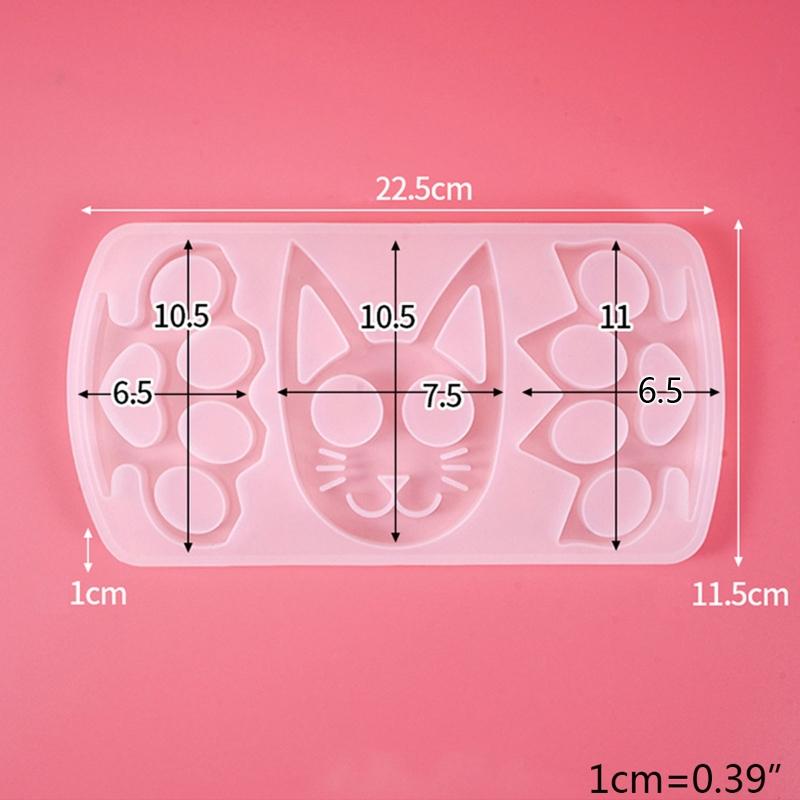 Handgefertigte Ornamente UV-Harzform Katzengesicht Tiger Finger Schlüsselanhänger Silikonform DIY Basteln Schmuck Anhänger Gießen Mo