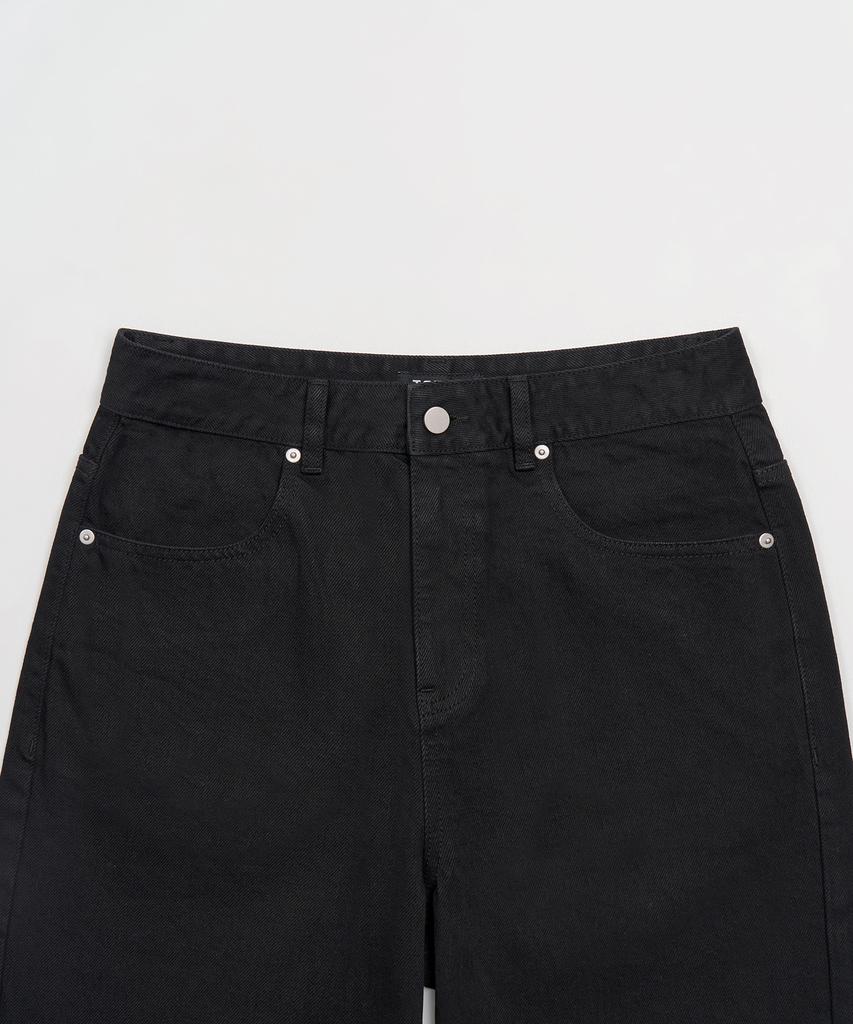 TOFFEE Deep Curved Denim Pants (Black)