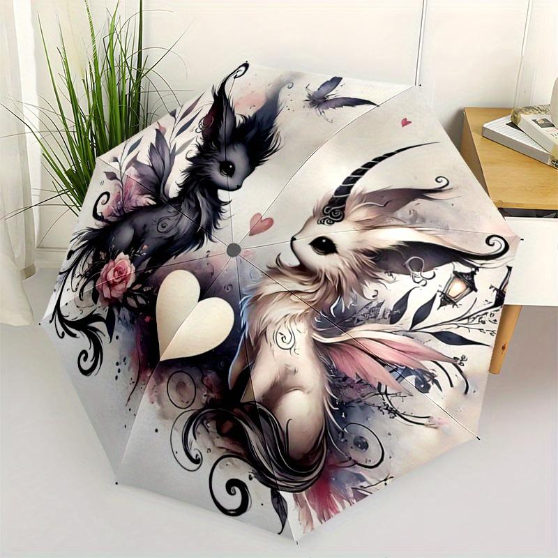 

1pc Galaxies Dragon Automatic 3-Fold Cartoon Umbrella Design, Cute Cartoon Pattern, Portable Outdoor Umbrella, Perfect, Holiday Gift for Dis