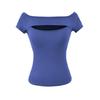 Chic One-Shoulder Hollow Short-Sleeve Women's Slim-Fit T-Shirt