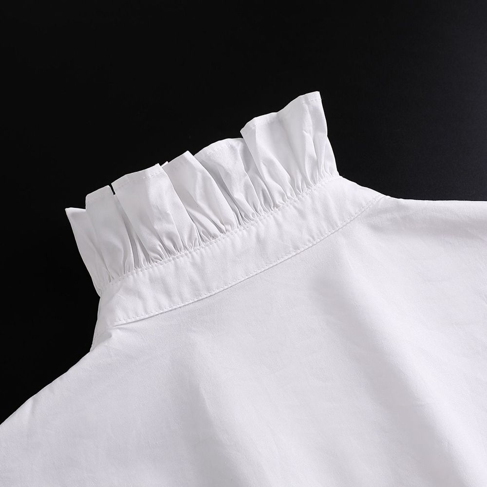 White Lace Lapel Half Shirt V-shaped False Blouse Collar Retro Adjustable Neckline Female