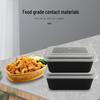 Jinmei Hewang 1300ml Rectangular Disposable Food Containers with Lids, Black (200 Sets)
