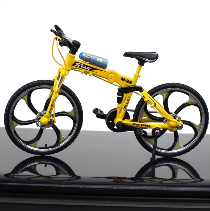 Mini 1:10 Alloy Bicycle Model Diecast Metal Finger Mountain Bike Racing Toy Bend Road Simulation Collection Toys For Children