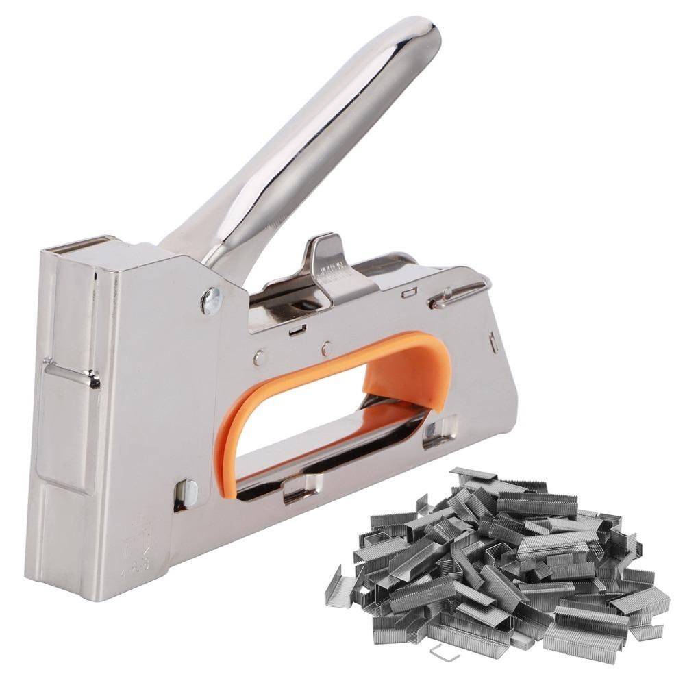2pcs Portable 1008F Hand Nail Guns Safety Handle Lock Stainless Steel Staple Stapler Space Saving Design Nail Stapler Sofa