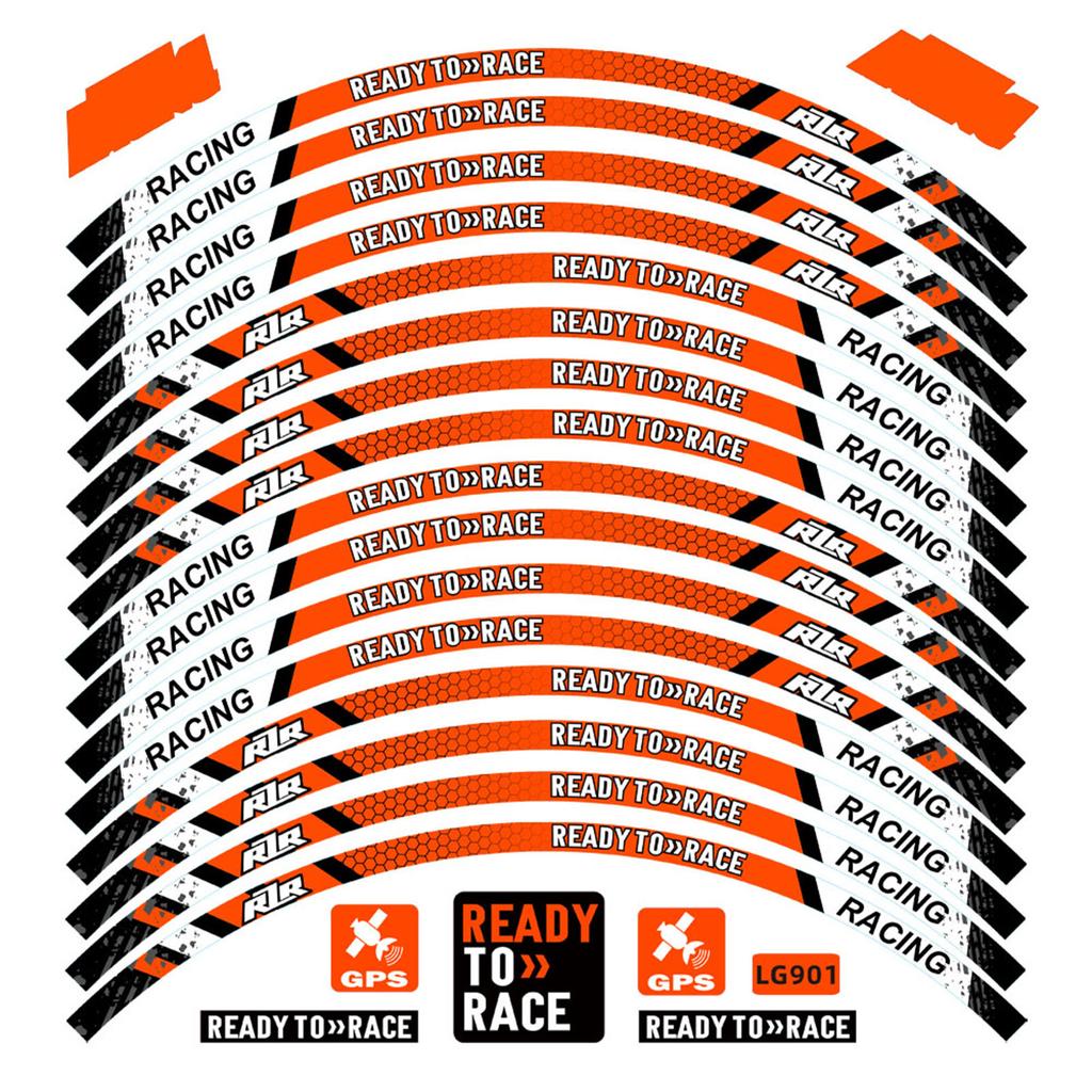 Motorcycle Wheel Reflective Stickers Rim Strips Decals 17" Hub Accessories For Motorcycle Ready To Race 250 690 790 890 RC390