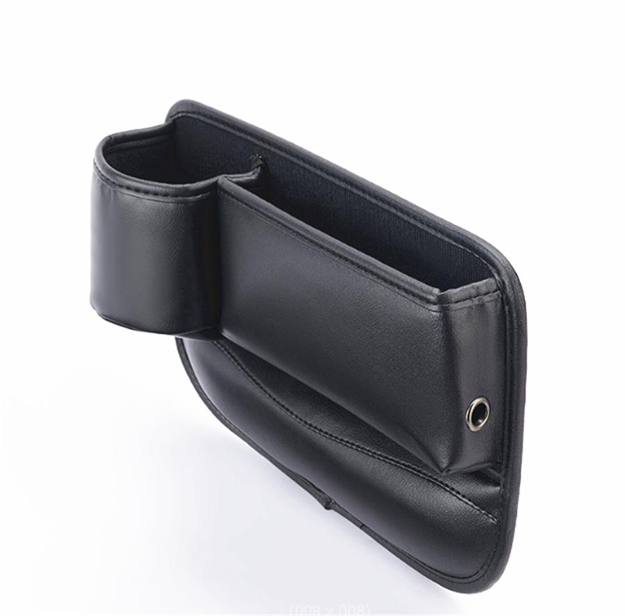 Front Left Seat Gap Storage Box Console Side Seat Filler Organizer w/Cup Holder