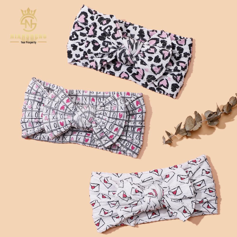 New European & American Baby Headband: Cute 3D Bow, Digital Print & Nylon Jacquard