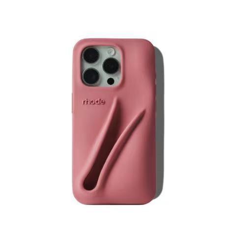 Lippenstift-Farbe Silikon-Handyhülle geeignet für iPhone 11–iPhone 16, bietet Sturzschutz und eine Soft-Touch-Oberfläche – ein stilvolles Geschenk für Frauen