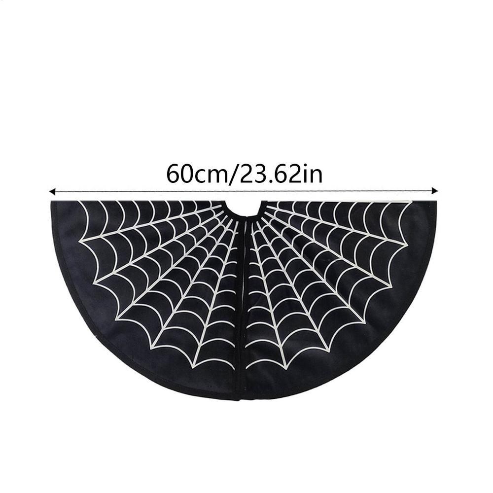 

Gothic Christmas Tree Skirt 24 Inch Spider Web Tree Skirt Halloween Horror Mat For Indoor Outdoor Fall Farmhouse Holiday Yard чорний