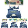 Pokemon Snorlax 3d Digital Print Bed Set With Cartoon Pattern For Kids Bedroom Decor
