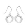 Boucles d'oreilles Anneaux Entrelacés en Argent S925, Mode Géométrique pour Femmes, Crochets Pendants Simples en Argent