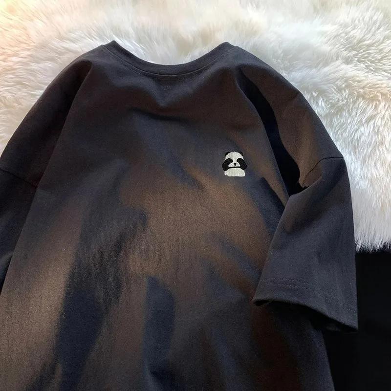 

Loose ex ort Sve Heavyweight Panda Print Korean Sle Casual Wear Moisture ng Summer Top 4XL