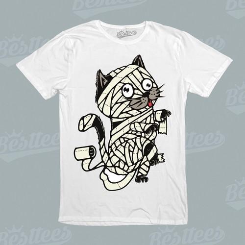 KIDS/MEN/WOMEN Cute Mummy Cat Halloween Cartoon Kitten Zombies T-Shirt