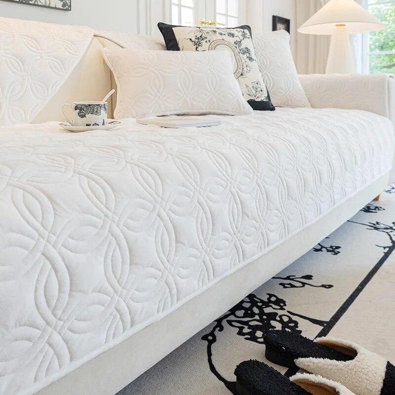 Nordisches Sofakissen aus Kristallsamt, vier Jahreszeiten, universelles neues Produkt, Sofakissen, cremefarbenes Gefühl, rutschfester Sofabezug, Kissenbezug