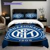 Inter Milan Football Emblem Three-piece set (1 * duvet cover + 2 * pillowcase, without core) Bedding set Christmas birthday gift Soft and comfortable