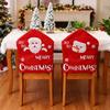 Santa Figure Fabric Chair Cover Smooth Universals Size for Dining Living Room Christmas Decoration
