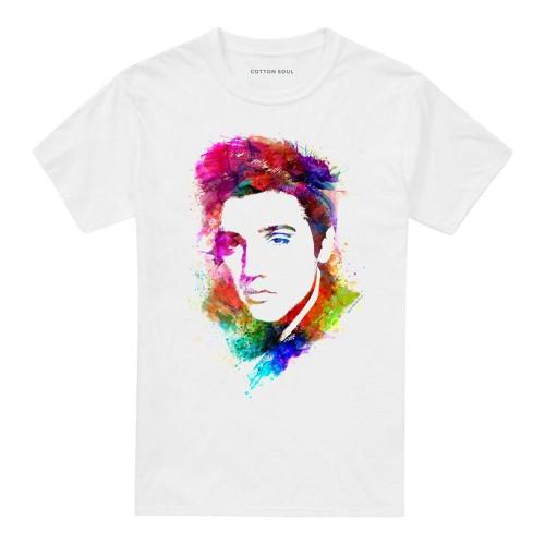 Elvis Presley Unisex Adult King Watercolour T-Shirt