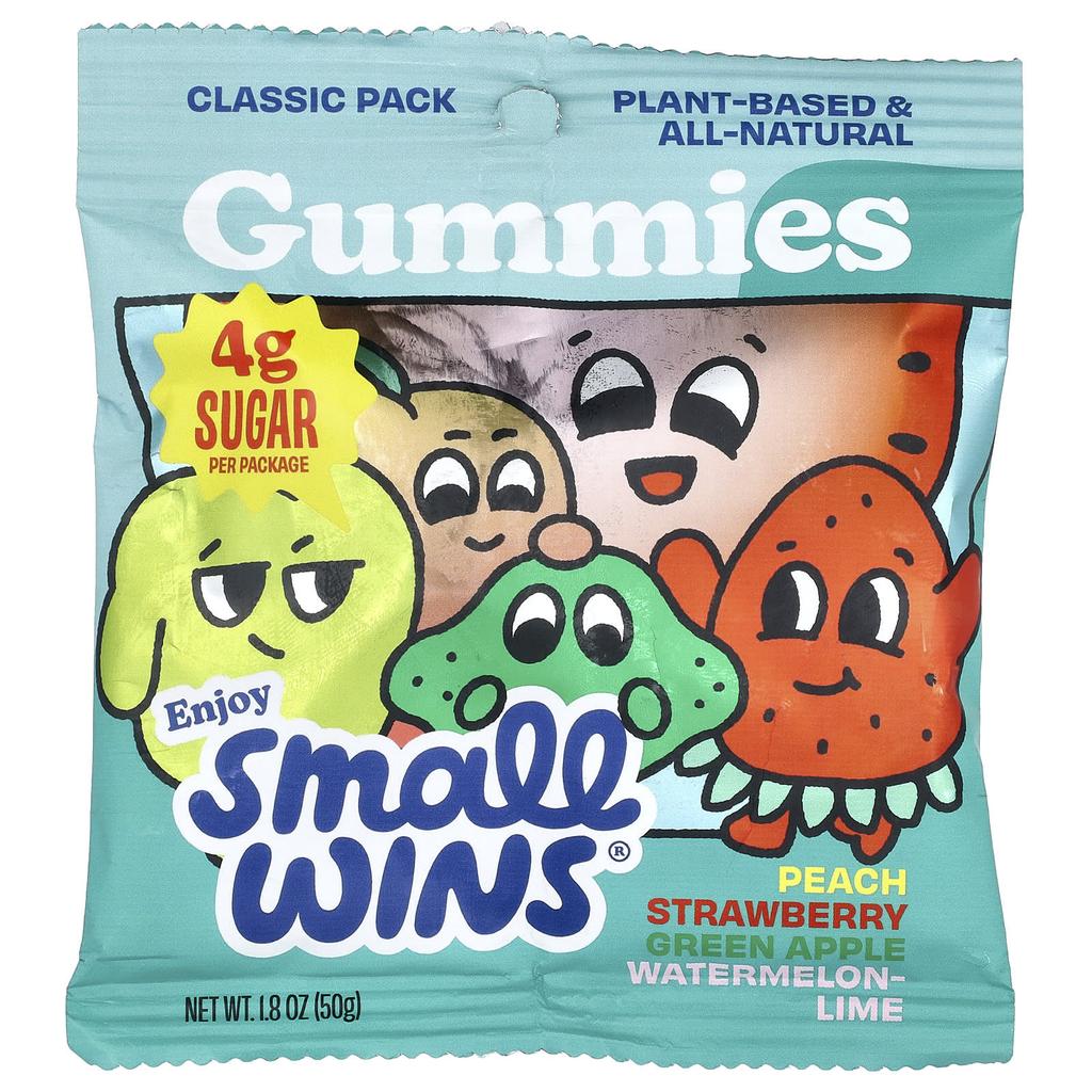 Enjoy Small Wins, Gummies, Classic Pack, Peach, Strawberry, Green Apple, Watermelon, Lime, 6 Packs, 50g (1.8oz) Each