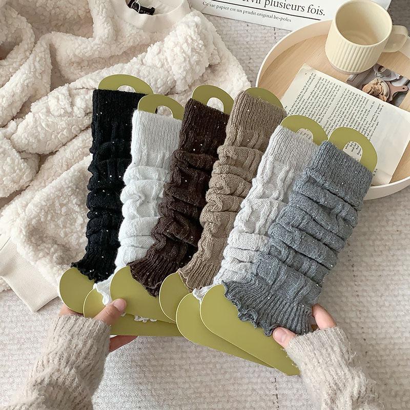 Autumn and Winter Sweet Women Leg Warmers Thin Knitted Long Heap Socks